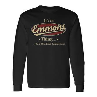 Emmons Personalized Name Name Print S With Name Emmons Long Sleeve T-Shirt - Seseable