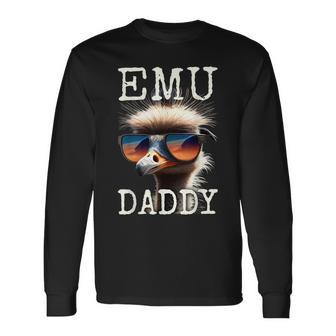Emu Daddy Ostrich Bird Ratite I Love Emus Fathers Day Long Sleeve T-Shirt | Mazezy