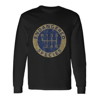 Endangered Species Stick Shift Manual Transmission Drivers Long Sleeve T-Shirt - Monsterry AU