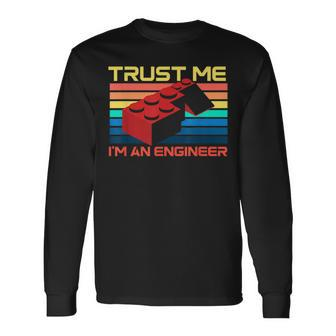 Engineer Master Builder Building Blocks Bricks Bricklayer Long Sleeve T-Shirt | Mazezy DE