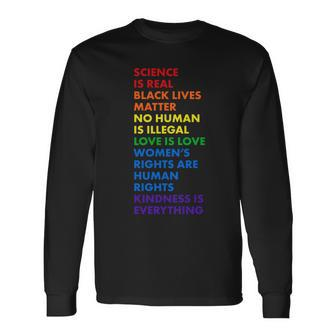 Equality Science Is Real Rainbow Long Sleeve T-Shirt - Monsterry UK