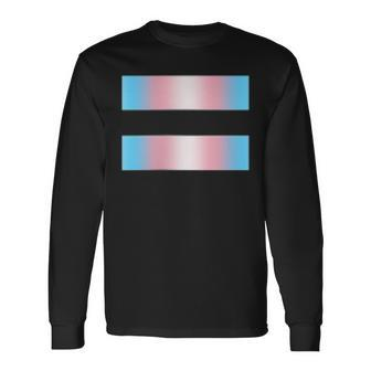 Equality Subtle Trans Pride Flag Transgender Rights Ally Long Sleeve T-Shirt T-Shirt | Mazezy AU
