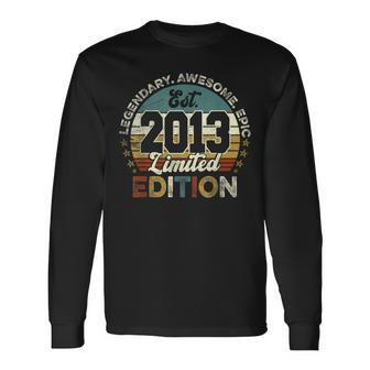 Est 2013 Limited Edition 10Th Birthday 2013 Year Old Long Sleeve T-Shirt - Thegiftio UK