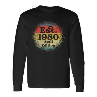 Established 1980 Born April Edition Legend Birthday Long Sleeve T-Shirt | Mazezy