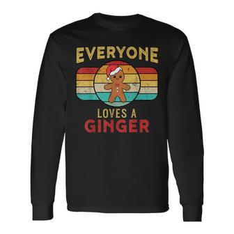 Everyone Loves A Ginger Redhead Gingerbread Christmas Men Women Long Sleeve T-shirt Graphic Print Unisex - Seseable