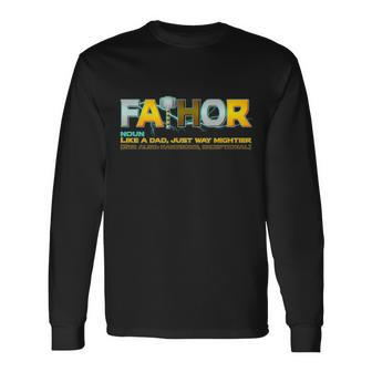 Fa-Thor Mighty Dad Lightning Long Sleeve T-Shirt - Monsterry UK
