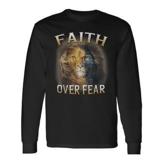 Cool Faith Not Fear Christian Scripture Lion Of Judah Church Long ...
