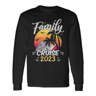 Family Cruise 2023 Retro Sailing Cruising Vacation 2023 Long Sleeve T-Shirt T-Shirt | Mazezy