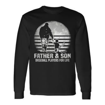 Father And Son Baseball Matching Dad Son Long Sleeve T-Shirt - Seseable