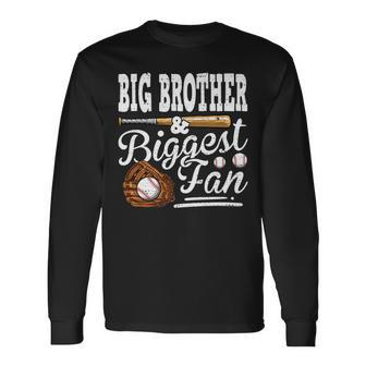 Fathers Day Big Brother And Biggest Fan Baseball Long Sleeve T-Shirt - Thegiftio UK
