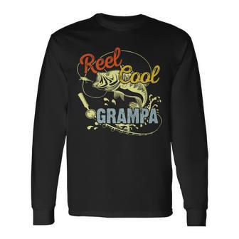 Fathers Day Fisherman Reel Cool Grampa Fishing Lover Long Sleeve T-Shirt - Thegiftio UK