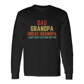 Fathers Day From Grandkids Dad Grandpa Great Grandpa V2 Long Sleeve T-Shirt - Monsterry DE