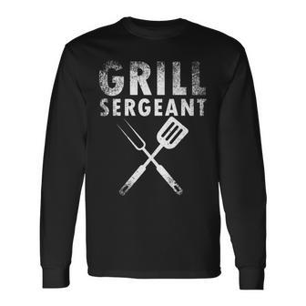 Fathers Day Grill Sergeant Grilling Dad Vintage V2 Long Sleeve T-Shirt - Seseable