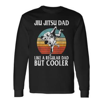 Father’S Day Jiu Jitsu Dad Training Father Vintage Long Sleeve T-Shirt - Seseable