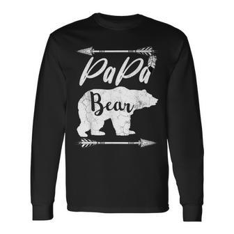 Fathers Day From Wife Papa Bear Grandpa Dad Birthday Long Sleeve T-Shirt - Seseable