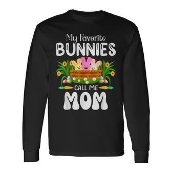 My Favorite Bunnies Call Me Mom Easter Bunny Boys Girls Long Sleeve T-Shirt T-Shirt | Mazezy