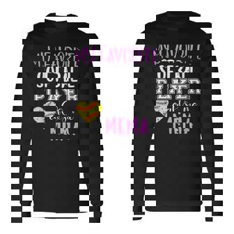 My Favorite Softball Player Call Me Mema Long Sleeve T-Shirt - Thegiftio