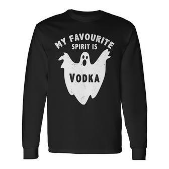 My Favorite Spirit Is Vodka Halloween Vodka Drinker V2 Men Women Long Sleeve T-Shirt T-shirt Graphic Print - Thegiftio UK