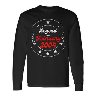 Februar 2004 Geburtstagslegende Mann Junge Seit Februar 2004 Langarmshirts - Seseable