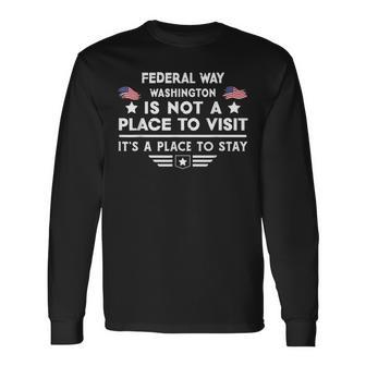 Federal Way Washington Ort Zum Besuchen Bleiben Usa City Langarmshirts - Seseable