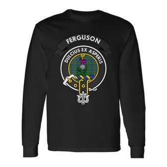 Ferguson Clan Badge Scottish Tartan Long Sleeve T-Shirt - Seseable