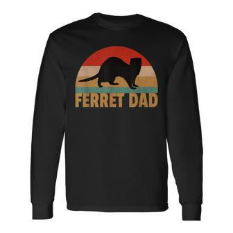 Ferret Retro Pet Ferret Dad Vintage Long Sleeve T-Shirt - Seseable