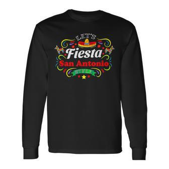 Fiesta Drinking Party San Antonio Cinco De Mayo Long Sleeve T-Shirt T-Shirt | Mazezy