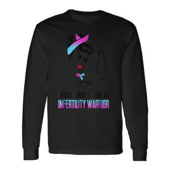 I Fight Every Single Day Infertility Awareness Shirt Long Sleeve T-Shirt T-Shirt | Mazezy CA