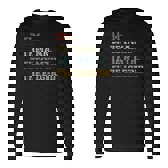 First Name Tim The Man Myth And Legend Varsity Style Long Sleeve T-Shirt - Seseable
