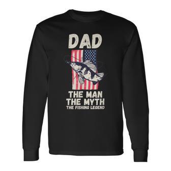 Fishing Dad Langarmshirts mit Amerikanischem Angelhaken, Legende für Herren - Seseable