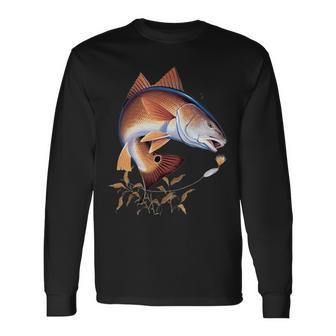 Fishing Red Fish Long Sleeve T-Shirt - Monsterry CA