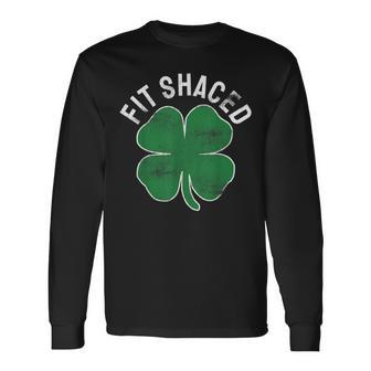 Fit Shaced Irish Drinking St Patricks Day Shamrock Long Sleeve T-Shirt - Thegiftio UK