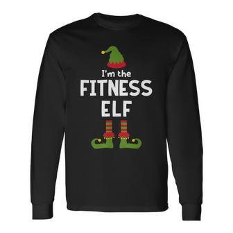 Fitness Elf Funny Gym Class Trainer Christmas Party Men Women Long Sleeve T-shirt Graphic Print Unisex - Seseable