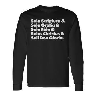 Five Solas Reformed Theology 5 Solas Men Women Long Sleeve T-Shirt T-shirt Graphic Print - Thegiftio UK