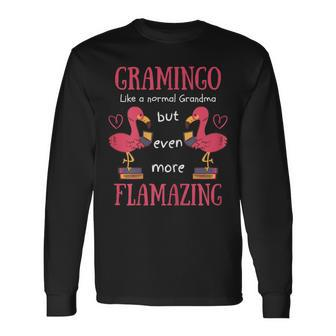 Flamazing Gramingo Like A Normal Grandma Flamingo Men Women Long Sleeve T-Shirt T-shirt Graphic Print - Thegiftio UK