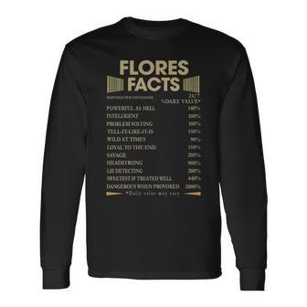 Flores Name Flores Facts V2 Men Women Long Sleeve T-Shirt T-shirt Graphic Print - Thegiftio UK