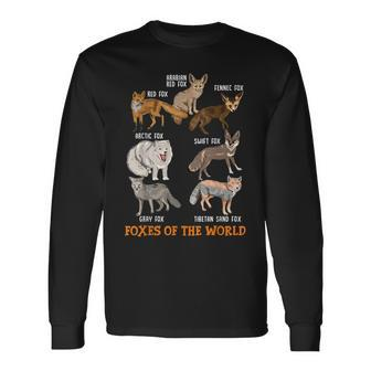 Foxes Of The World Fox Stuff Animals Educational Long Sleeve T-Shirt - Seseable