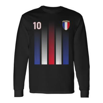 France 10 Soocer Jersey France Football Fan Soccer Men Women Long Sleeve T-shirt Graphic Print Unisex - Seseable