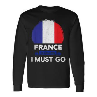 France Is Calling I Must Go France Soccer Support Patriotic Men Women Long Sleeve T-shirt Graphic Print Unisex - Seseable