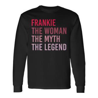 Frankie Frau Mythos Legende Langarmshirts, Personalisiertes Geburtstagsdesign - Seseable