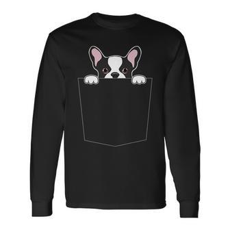 Französische Bulldogge Frenchie-Hund In Meinem Taschen-T-S Langarmshirts - Seseable