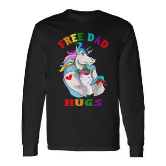 Free Dad Hugs Lgbt Gay Pride V2 Long Sleeve T-Shirt - Seseable