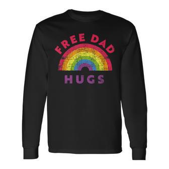 Free Dad Hugs Free Dad Hugs Rainbow Gay Pride Long Sleeve T-Shirt - Seseable