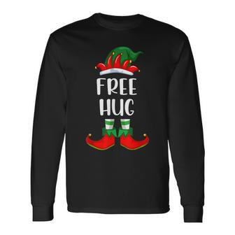 Free Hug Christmas Elf Buddy Matching Family Pajama V2 Men Women Long Sleeve T-shirt Graphic Print Unisex - Seseable