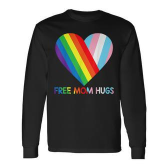 Free Mom Hugs Lgbt Pride Transgender Rainbow Flag Long Sleeve T-Shirt T-Shirt | Mazezy