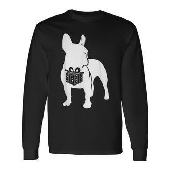French Bulldog Christmas Dog Frenchie Puppy X-Mas Pajama Men Women Long Sleeve T-shirt Graphic Print Unisex - Seseable