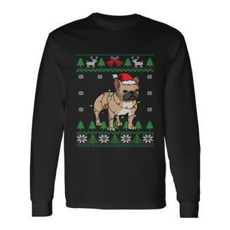Frenchie Santa Claus Cute French Bulldog Ugly Christmas Long Sleeve T-Shirt - Monsterry AU