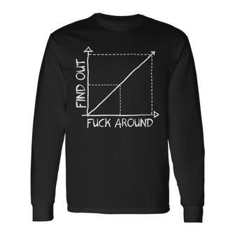 Fuck Around And Find Out Math Geek Fafo Graph Chart Long Sleeve T-Shirt | Mazezy