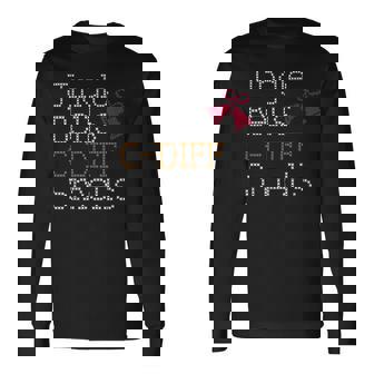 Funny Christmas Nurse T Jingle Bells C Diff Smells Men Women Long Sleeve T-shirt Graphic Print Unisex | Seseable CA