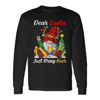 Funny Dear Santa Just Bring Beer Christmas Xmas Matching Men Women Long Sleeve T-shirt Graphic Print Unisex - Seseable